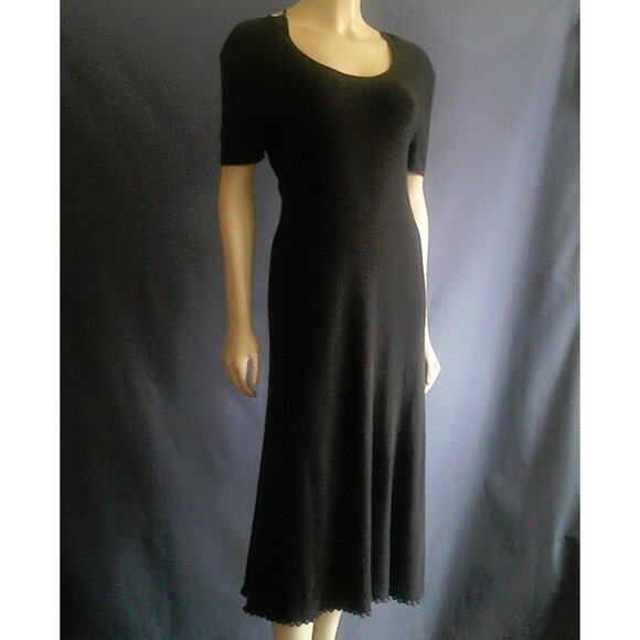 TSE Gray Taupe V-Neck Heavy Cashmere Tie in Back Sweater Dress L - Picture 2 of 12